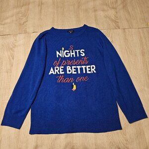 Womens Hanukkah Sweater Size Xl Blue 8 Nights Of Presents Are Better Than One